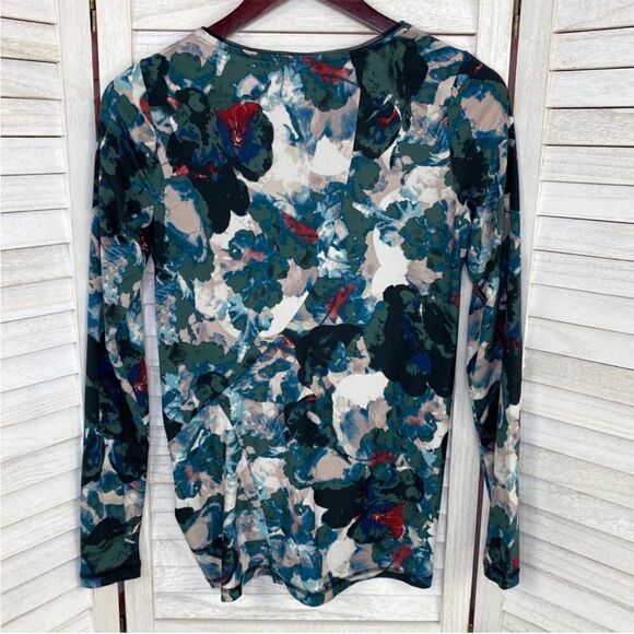 Simply Vera Vera Wang Watercolor Twist Front‎ Shirt Teal Green Small - Picture 8 of 12